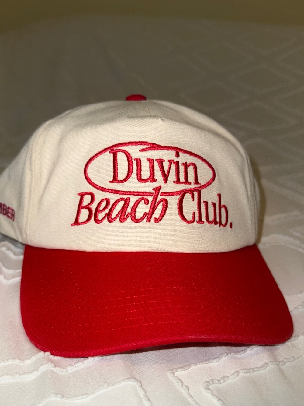 Duvin Beach Club Two-Tone Red and Cream Baseball Cap SnapBack